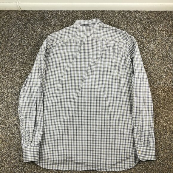 Isaia Napoli Dress Shirt Gray Beige Tan Plaid Size 17 | 43 - Picture 4 of 8